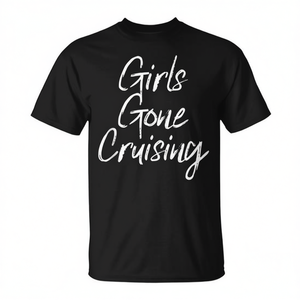 T-shirt Girls Gone Cruising Nera Abbigliamento casual da donna per viaggi in crociera - Product Image 2