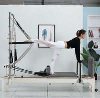Reformer Pilates Tour Blanche en Bois de Haute Qualité, Personnalisable (Couleurs et Logo), Demi-Tour pour Studio de Yoga et Pilates