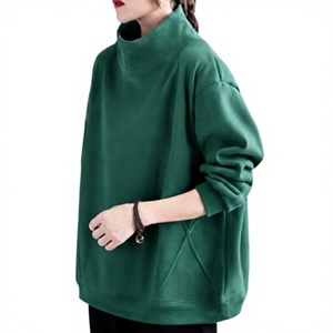 เสื้อสเวตเชิ้ตคอเต่าผู้หญิงทรงยาวสไตล์ใหม่สำหรับฤดูใบไม้ร่วง สีพื้น ดีไซน์โลโก้ด้านหน้าแบบกำหนดเอง ผลิตจากโพลีเอสเตอร์/คอตตอนที่เป็นมิตรต่อสิ่งแวดล้อม - Product Image 6