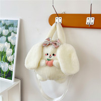Sac bandoulière en peluche DHF en forme d'avocat, chat ou lapin, sac à main doux en forme d'animal en peluche pour filles et enfants, idéal pour un usage quotidien ou comme cadeau de fête