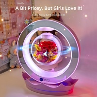 Haut-parleur à fleur stabilisée à lévitation magnétique, commande vocale IA, Bluetooth, Wi-Fi, décoration de bureau intelligente, cadeau, ornement
