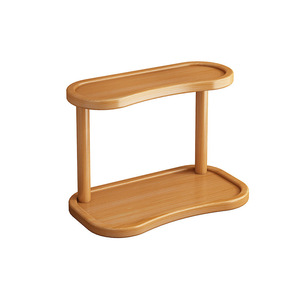 Double-layer solid wood <b>desktop</b> perfume holder, tea cup, coffee cup, and skincare product organizer - factory wholesale. - Product Image 2