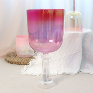 ZHQH Rose Pink Crystal Handle Cuenco para cantar Cristal de cuarzo puro Grail para terapia de sonido <span class=keywords><strong>sagrado</strong></span> - Product Image 5