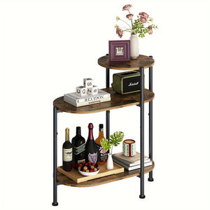 Customizable Circular <b>Side</b> Table for <b>Living</b> <b>Room</b> & Bedroom Practical Metal Frame with Wooden Top for Dining - Product Image 1