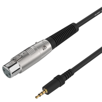 Cable de Micrófono Balanceado con Conector Estéreo Macho de 3.5mm a XLR Hembra, con Cubierta de PVC y Blindaje Combinado, en Stock