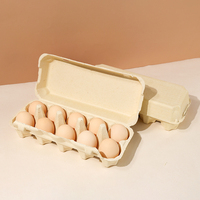 Boîte à œufs en fibre de bambou biodégradable, 10 compartiments, écologique, plateau à œufs durable pour supermarché, ferme avicole, vente en gros
