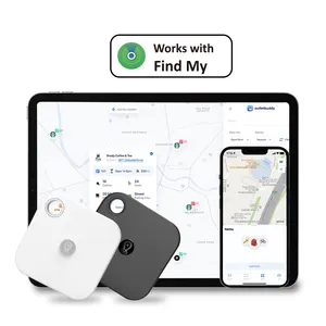 iOS Waterproof Mini Pet Dog Collar Tracker MFi Certified Security Smart Track Link Works with 'Find My' Plastic Key Locator