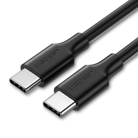 UGREEN Cable USB C a USB C 60W PD 3,0 Cable de carga rápida tipo C Negro 0,5 M 1M 1,5 m 2m 3M Cable de teléfono inteligente de alta calidad