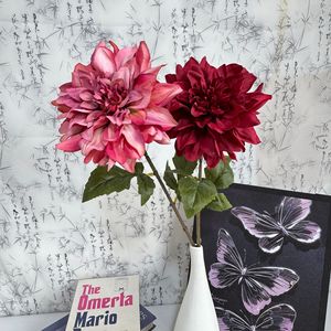 Flor Artificial de Dalia Individual de Yulong Craft Flowers, Flor de Seda de Alta Gama para Decoración de Bodas y Hogar, 1 Rama Preformada y Teñida a Mano - Product Image 1