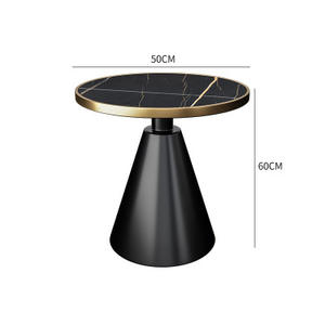 Petite Table basse de luxe nordique Table d'appoint en marbre léger pour canapé balcon hôtel-Table en ardoise de célébrité Internet - Product Image 6