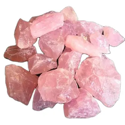 Natural Macrobead raw Rose Quartz Rock Crystal Healing Stones Gravel Stone Reiki Healing Chip Rough Gemstone