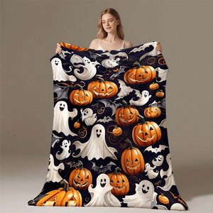 Manta de Franela con Motivos de Halloween, Manta para Siesta, Decoración Otoñal, Ideal para el Día de las Brujas, Suave al Tacto, Reversible, para Cama, Sofá o Sillón - Product Image 5