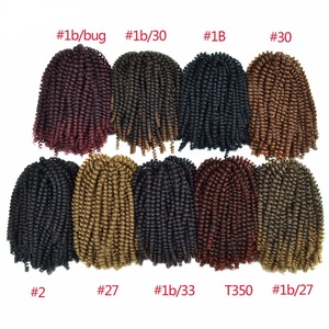 Tóc Xoăn Quăn Xoắn 8 Inch Ombre Nubian Mùa Xuân Niềm Đam Mê Xoắn Afro Xoăn Bom Tổng Hợp Bện Tóc - Product Image 5