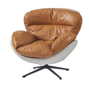 <span class=keywords><strong>Fauteuil</strong></span> pivotant moderne en <span class=keywords><strong>cuir</strong></span> et tissu avec éponge haute densité à mémoire de forme pour salle à manger et hôtel - Product Image 1