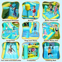 Château gonflable avec toboggan et piscine, équipement de jeu souple pour intérieur et extérieur, idéal pour les fêtes en jardin - En stock aux États-Unis