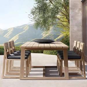 Conjunto de comedor de teca para exteriores de 6 plazas, resistente a la intemperie, muebles de jardín para villa, patio, terraza, hotel, casa de huéspedes - Product Image 4