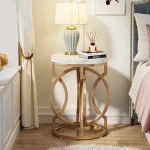 Bàn Cạnh Giường ngủ bằng đá cẩm thạch hiện đại với khung kim loại thanh lịch mới nhất Bàn Cạnh Giường ngủ - Product Image 5