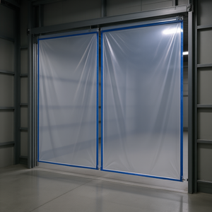 Rideau à lanières en PVC, hauteur 96 po x largeur 48 po, épaisseur 0,08 po, 8 pièces, pour congélateurs, entrepôts, usage industriel, recouvrement à 50 %. - Product Image 2