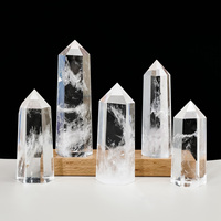 Vente en gros de tours de quartz clair naturel de haute qualité, 7-10 cm, pierre de guérison, Reiki, bricolage, pointe de cristal, obélisque énergétique, méditation