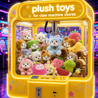 Jouets en peluche à motif à carreaux pour machine à griffes, vente en gros, animaux en peluche doux, prix d'arcade, recharges pour machine à griffes, pour cadeaux