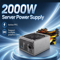 Alimentation serveur haute efficacité 2000W, PFC actif, alimentation PC ATX, 6*6+2 broches, prend en charge 8 cartes graphiques