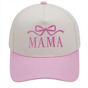 Casquette de baseball en coton bicolore brodée MAMA, cadeau personnalisé pour la nouvelle année, chapeau 5 panneaux avec logo sur mesure - Product Image 2
