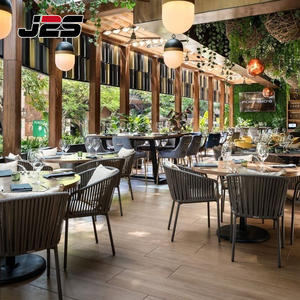 Juego de Muebles de Exterior Modernos J2S, Resistentes al Agua y a los Rayos UV, Mesa de Patio Comercial con Sillas de Cuerda para <span class=keywords><strong>Terraza</strong></span> de Hotel - Product Image 3