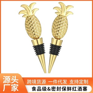 Takumori Pineapple <b>Wine</b> Stopper Gold Metal Sealing Bottle Cap For <b>Wine</b> Preservation And Parties - Product Image 5