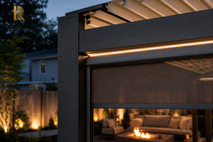 Pérgola Moderna de Aluminio RKOVE RK-C2 de 4*5m, Gazebo con Pantallas Laterales Retráctiles, Toldo para Patio Exterior - Product Image 5