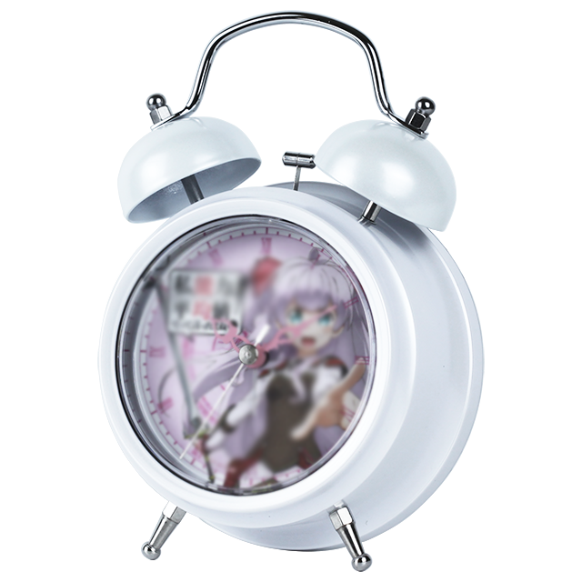 นาฬิกาปลุกสีขาวไข่มุกระยิบระยับ