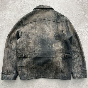 جاكيت دينم رجالي بتصميم مخصص من المصنع الأصلي، باهت اللون بفعل الشمس وممزق، ملابس شوارع كلاسيكية بتطريز وأحجار الراين - Product Image 3