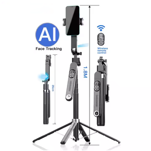 Q515TK 1.8M Palo Selfie Inteligente de Aluminio con IA para Teléfonos Móviles, Seguimiento Facial Automático, Luz de Flash, Rotación 360°, Función Plegable, WIFI Live - Product Image 1