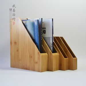 Bamboo Magazine Organizer 30x25.5x6 Cm With Multiple Slots For Office Desk Storage And Document Organization - Product Image 2