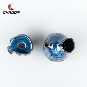 เซ็ตเซรามิกพร้อมแก้วไวน์สีน้ำเงินทรงปลาถ้วยไวน์ญี่ปุ่นขวดสาเกพอร์ซเลนขนาดเล็กโลโก้ออกแบบได้ตามต้องการ - Product Image 3