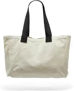 Sac d'épicerie extra large en toile 100% coton recyclé écologique et durable sac de plage fourre-tout avec logo imprimé personnalisé