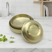Assiettes à sauce dorées plaquées zirconium, plats à condiments en acier inoxydable de luxe pour les fêtes, les mariages, les restaurants, l'usage domestique, écologiques