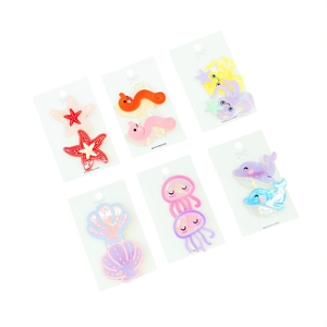 Fermagli per capelli serie Ocean con creature marine colorate per bambini e ragazze, 1200 pezzi per scatola - Product Image 1