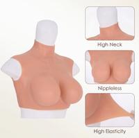 Plaque pectorale réaliste en silicone pour homme travesti, formes mammaires artificielles, seins factices réalistes sans tétons, légers, sans couture, grande taille