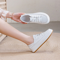 Zapatillas Blancas de Plataforma de Cuero Genuino, Estilo Mule, Zapatos Planos Casuales para Caminar, Venta al por Mayor de Fábrica, OEM, ODM, Personalizados