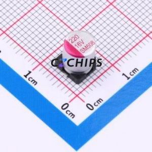 Condensateur solide SMD SM227M016E0700, D6.3xL7mm (Capacité : 220uF) (Précision : 20%) Tension nominale : 16V - Product Image 1