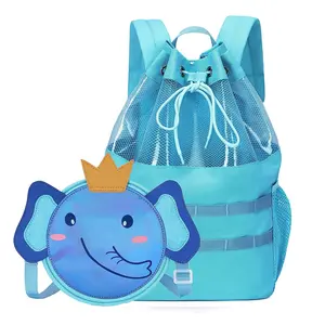 Tas punggung anak-anak, ransel olahraga tali serut kartun hewan berenang untuk anak laki-laki dan perempuan