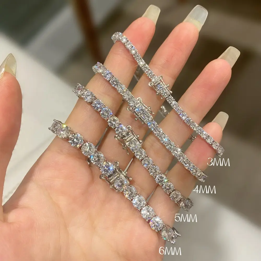 WMY – Bracelet à breloques en diamant pour femme, bijoux en Zircon cubique, lien cubain, Bracelet de Tennis en argent 925 pour femme