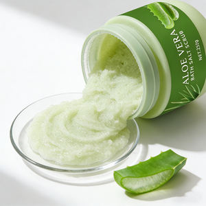 مقشر جسم مخصص بالفواكه نباتي طبيعي عضوي من ملح البحر وزبدة الشيا وشجرة الشاي وفيتامين E والصبار مقشر للجسم - Product Image 1