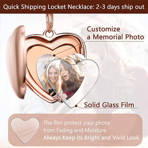 Collar con medallón de acero inoxidable personalizado <span class=keywords><strong>para</strong></span> mujer, cadena de eslabones, joyería de foto a TODO Color, forma de corazón/redondo/ovalado <span class=keywords><strong>para</strong></span> 1-2 imágenes - Product Image 5