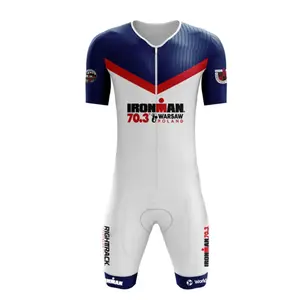 Traje de triatlón personalizado para hombre y mujer, traje de piel con estampado por sublimación para natación y ciclismo