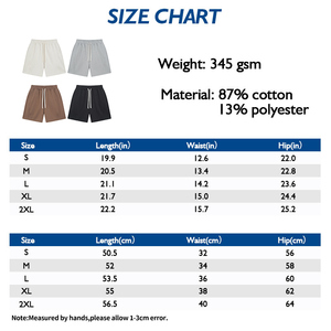 Unisex <b>Men's</b> Over-Size Workout <b>Shorts</b> Custom Logo Solid Heavy Weight 100% Cotton French Terry Casual Style - Product Image 6