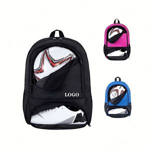 Sac à dos multifonctionnel en polyester personnalisé pour football, basketball, avec compartiment séparé pour chaussures, impression sérigraphique - Product Image 1