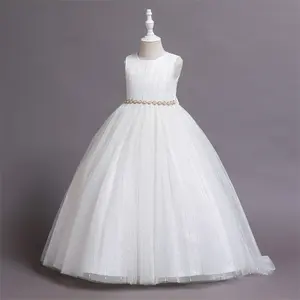 Outong美国，工厂供应商儿童连衣裙设计2023白色蕾丝女孩洗礼礼服/
