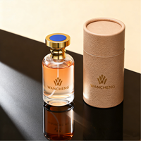 Flacon de parfum cylindrique en verre 50ml 100ml, flacon de parfum en verre 50ml, flacon vide avec pulvérisateur et patch de couleur