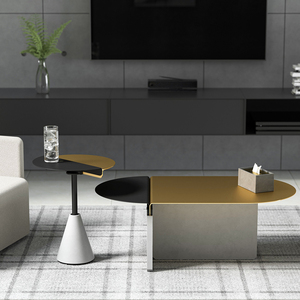 שולחן קפה מעצב בסגנון נורס עם בטון ידידותי לסביבה שולחן עבודה מתכת עבור סלון חדר שינה עיצוב מלון-חיסכון - Product Image 3